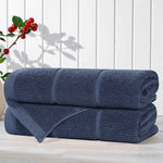 Viscose Cotton Blend Ribbed Bath Towel Set of 2