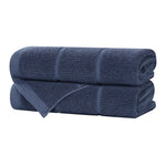 Viscose Cotton Blend Ribbed Bath Towel Set of 2