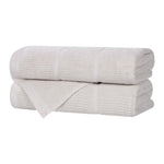 Viscose Cotton Blend Ribbed Bath Towel Set of 2