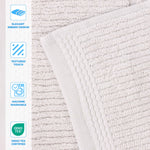 Viscose Cotton Blend Ribbed Bath Towel Set of 2