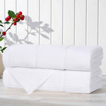 Viscose Cotton Blend Ribbed Bath Towel Set of 2