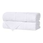 Viscose Cotton Blend Ribbed Bath Towel Set of 2