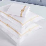 100% Cotton Gold Embroidered Duvet Cover Set