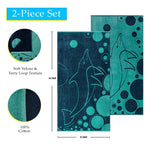 Mystic Dolphin Oversized Cotton Beach Towel Set of 2 Piece