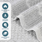 Superior Naples Cotton Blend Checkered Ribbed Face Towels, Set of 12