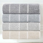 Superior Naples Cotton Blend Checkered and Ribbed 6 Piece Towel Set