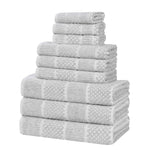 Superior Naples Cotton Blend Checkered and Ribbed 9 Piece Towel Set