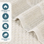 Cotton Blend Checkered and Rib Bath Towel Set of 2