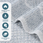 Cotton Blend Checkered and Rib Bath Towel Set of 2