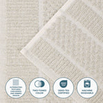 Superior Naples Cotton Blend Checkered & Ribbed Hand Towels, Set of 6