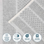 Superior Naples Cotton Blend Checkered & Ribbed Hand Towels, Set of 6