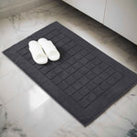 Superior Nora Cotton Thick Solid Checkered Washable Bath Mat Set of 2