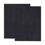 Superior Nora Cotton Thick Solid Checkered Washable Bath Mat Set of 2