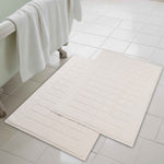 Superior Nora Cotton Thick Solid Checkered Washable Bath Mat Set of 2