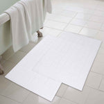 Superior Nora Cotton Thick Solid Checkered Washable Bath Mat Set of 2
