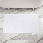 Superior Nora Cotton Thick Solid Checkered Washable Bath Mat Set of 2