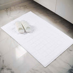 Superior Nora Cotton Thick Solid Checkered Washable Bath Mat Set of 2