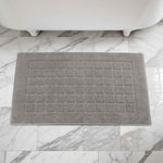 Superior Nora Cotton Thick Solid Checkered Washable Bath Mat Set of 2