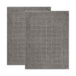 Superior Nora Cotton Thick Solid Checkered Washable Bath Mat Set of 2