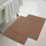 Superior Nora Cotton Thick Solid Checkered Washable Bath Mat Set of 2