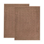 Superior Nora Cotton Thick Solid Checkered Washable Bath Mat Set of 2