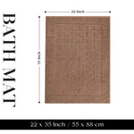 Superior Nora Cotton Thick Solid Checkered Washable Bath Mat Set of 2