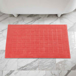 Superior Nora Cotton Thick Solid Checkered Washable Bath Mat Set of 2
