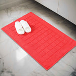 Superior Nora Cotton Thick Solid Checkered Washable Bath Mat Set of 2