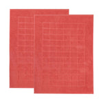 Superior Nora Cotton Thick Solid Checkered Washable Bath Mat Set of 2