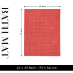 Superior Nora Cotton Thick Solid Checkered Washable Bath Mat Set of 2