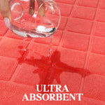 Superior Nora Cotton Thick Solid Checkered Washable Bath Mat Set of 2