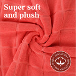 Superior Nora Cotton Thick Solid Checkered Washable Bath Mat Set of 2