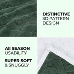 Sherpa Fleece Blanket Reversible Plush Fluffy Nuuk Jacquard