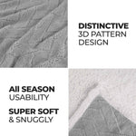Sherpa Fleece Blanket Reversible Plush Fluffy Nuuk Jacquard