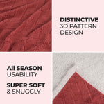 Sherpa Fleece Blanket Reversible Plush Fluffy Nuuk Jacquard