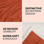Sherpa Fleece Blanket Reversible Plush Fluffy Nuuk Jacquard