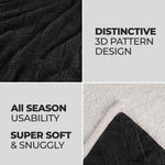 Sherpa Fleece Blanket Reversible Plush Fluffy Nuuk Jacquard