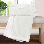 Sherpa Fleece Blanket Reversible Plush Fluffy Nuuk Jacquard