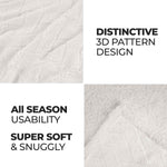 Sherpa Fleece Blanket Reversible Plush Fluffy Nuuk Jacquard