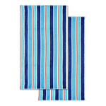 Ocean Stripe Oversized Cotton Beach Towel Set of 2 Piece