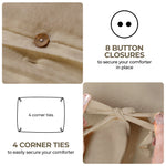 Cotton Linen Lightweight Breathable Duvet Cover Set