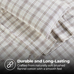 100% Cotton Plaid Flannel Sheet Set Deep Pocket