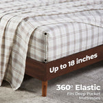 100% Cotton Plaid Flannel Sheet Set Deep Pocket