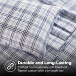 100% Cotton Plaid Flannel Sheet Set Deep Pocket