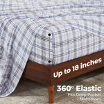 100% Cotton Plaid Flannel Sheet Set Deep Pocket