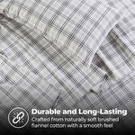 100% Cotton Plaid Flannel Sheet Set Deep Pocket