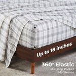 100% Cotton Plaid Flannel Sheet Set Deep Pocket