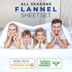 100% Cotton Plaid Flannel Sheet Set Deep Pocket