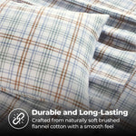 100% Cotton Plaid Flannel Sheet Set Deep Pocket
