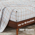 100% Cotton Plaid Flannel Sheet Set Deep Pocket